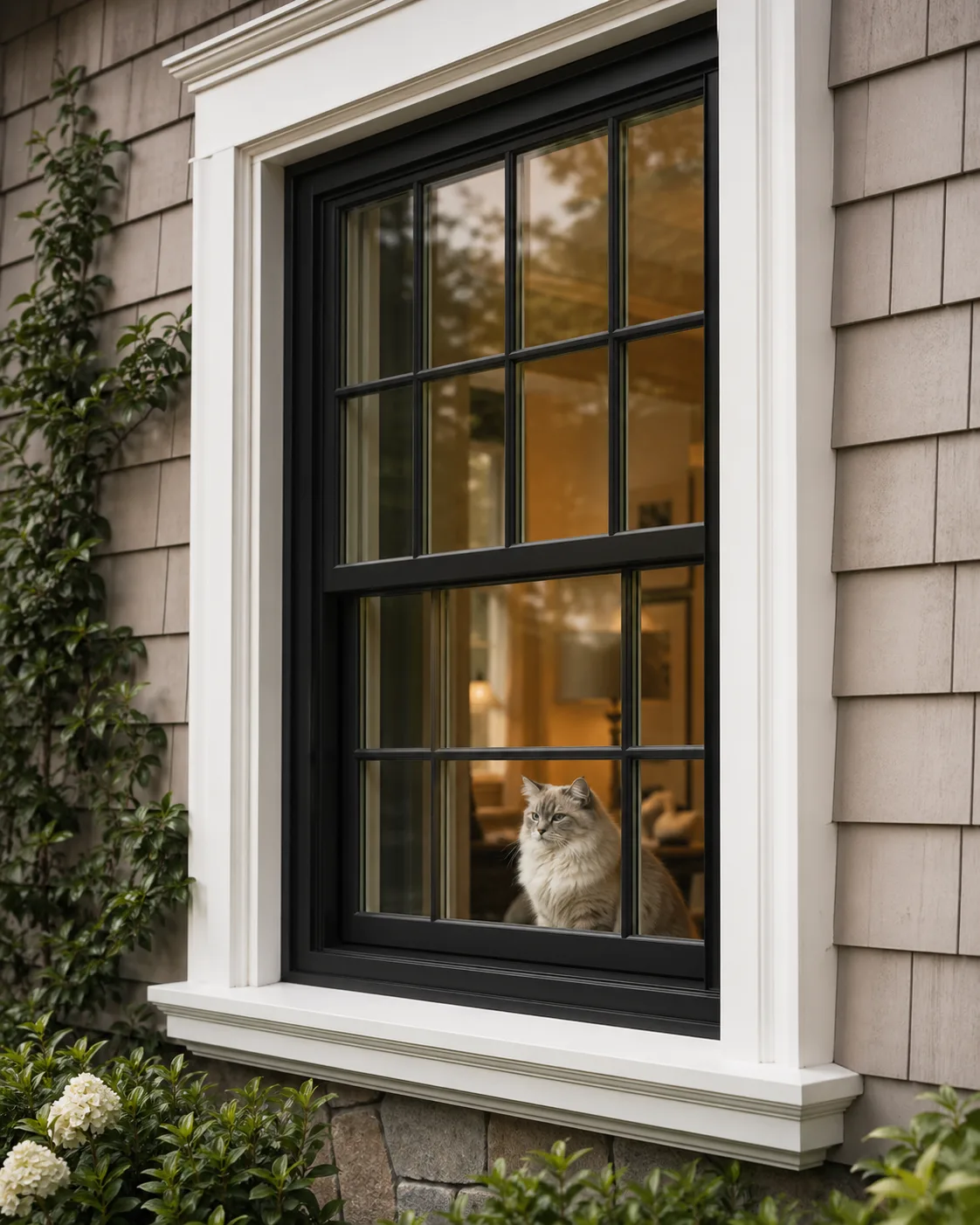 Cat relaxing by a premium residential window in a Dallas-Fort Worth home