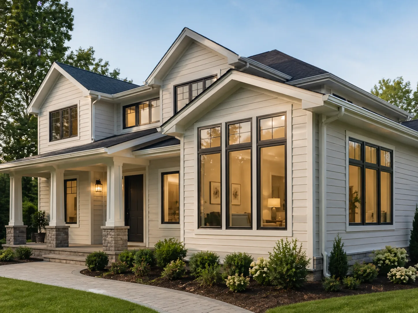 Modern Dallas–Fort Worth home exterior with multiple upgraded windows for a whole-home window replacement project.